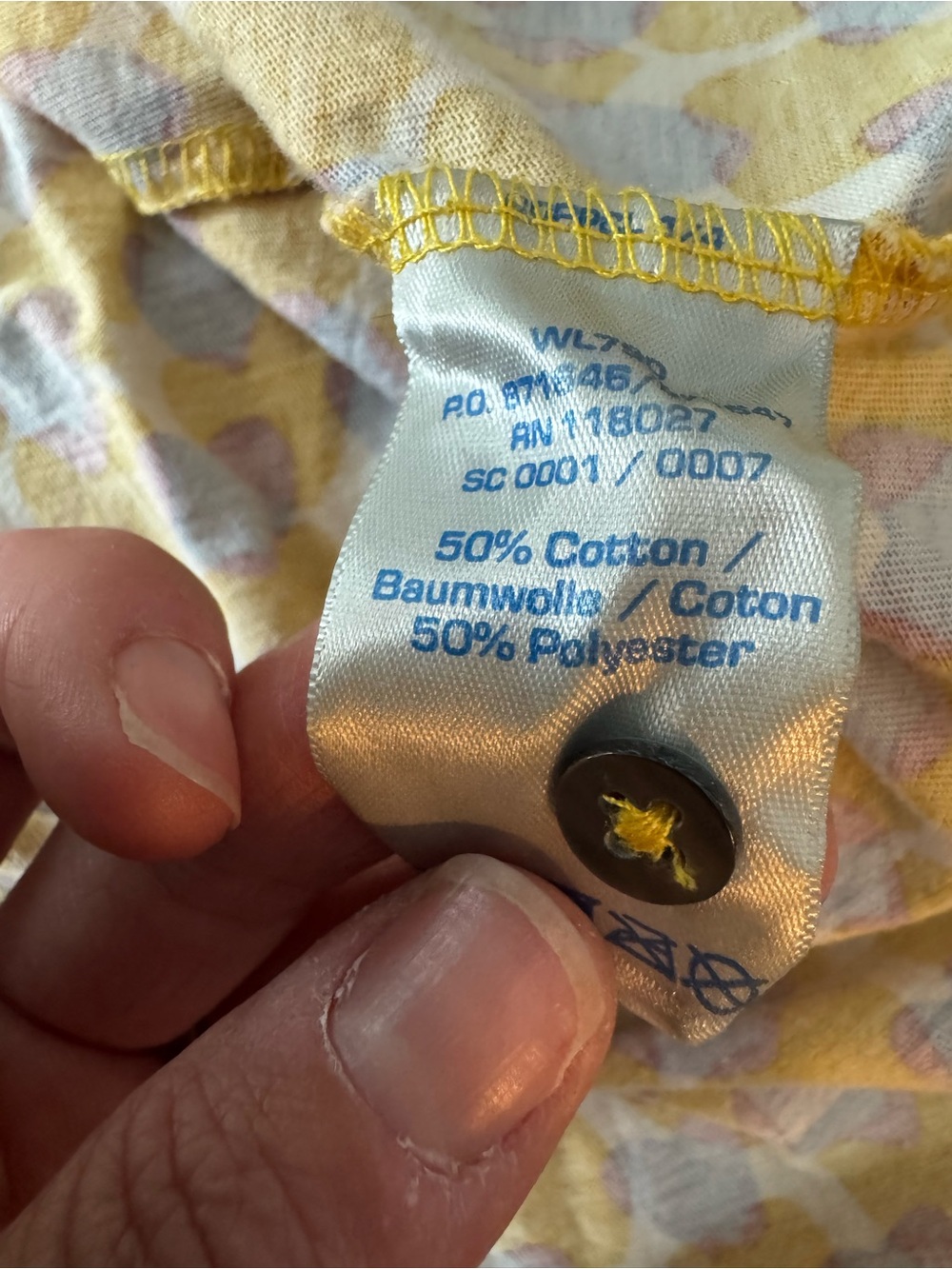 Boden Yellow & Light Blue Printed Button-Down Shirt - Picture 6 of 6